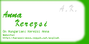 anna kerezsi business card